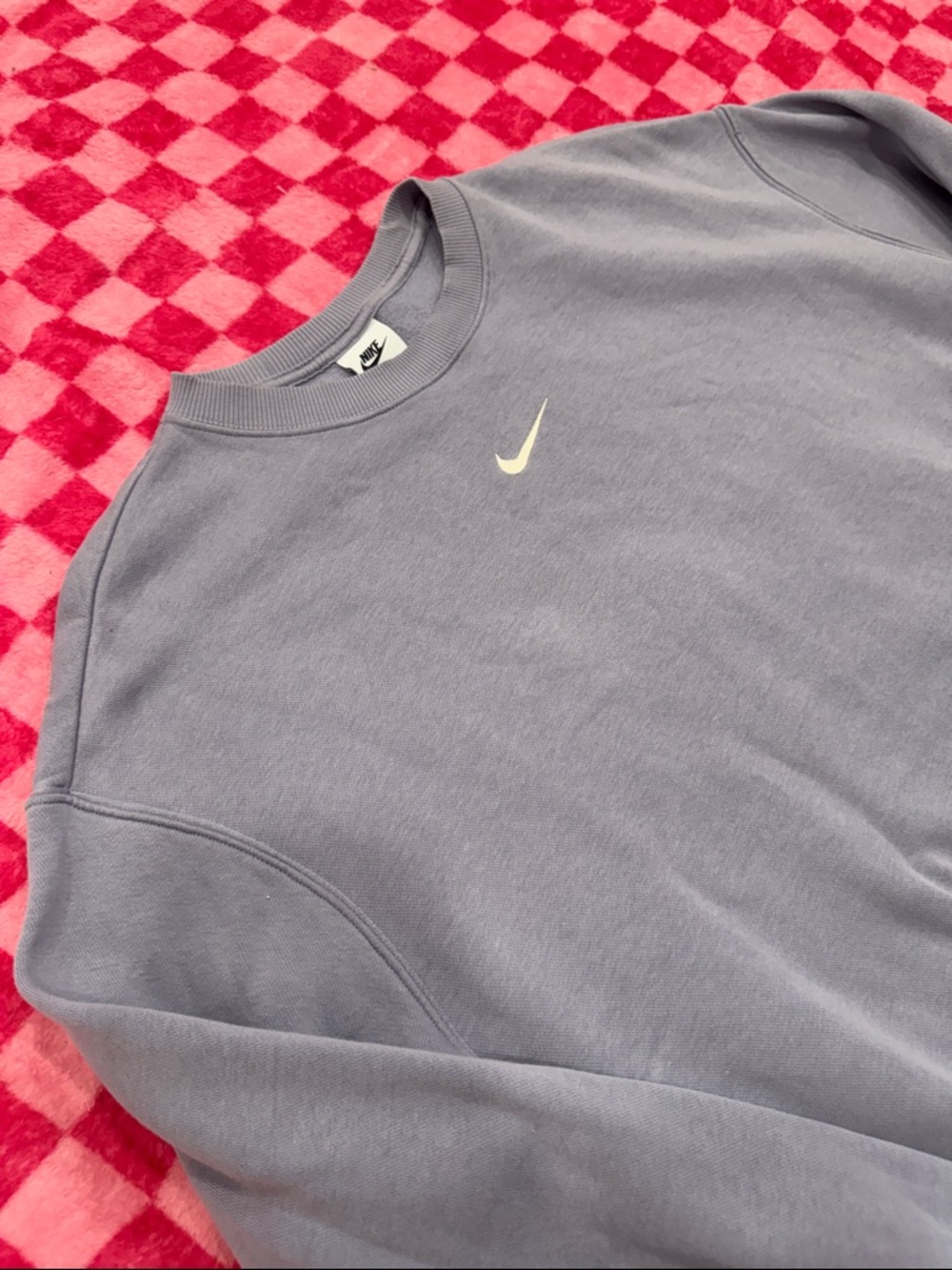 Nike Lavender Grey Crewneck Sweatshirt with White Swoosh - Picture 3 of 5